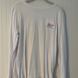 Vineyard Vines Cream Tee with Blue Logo